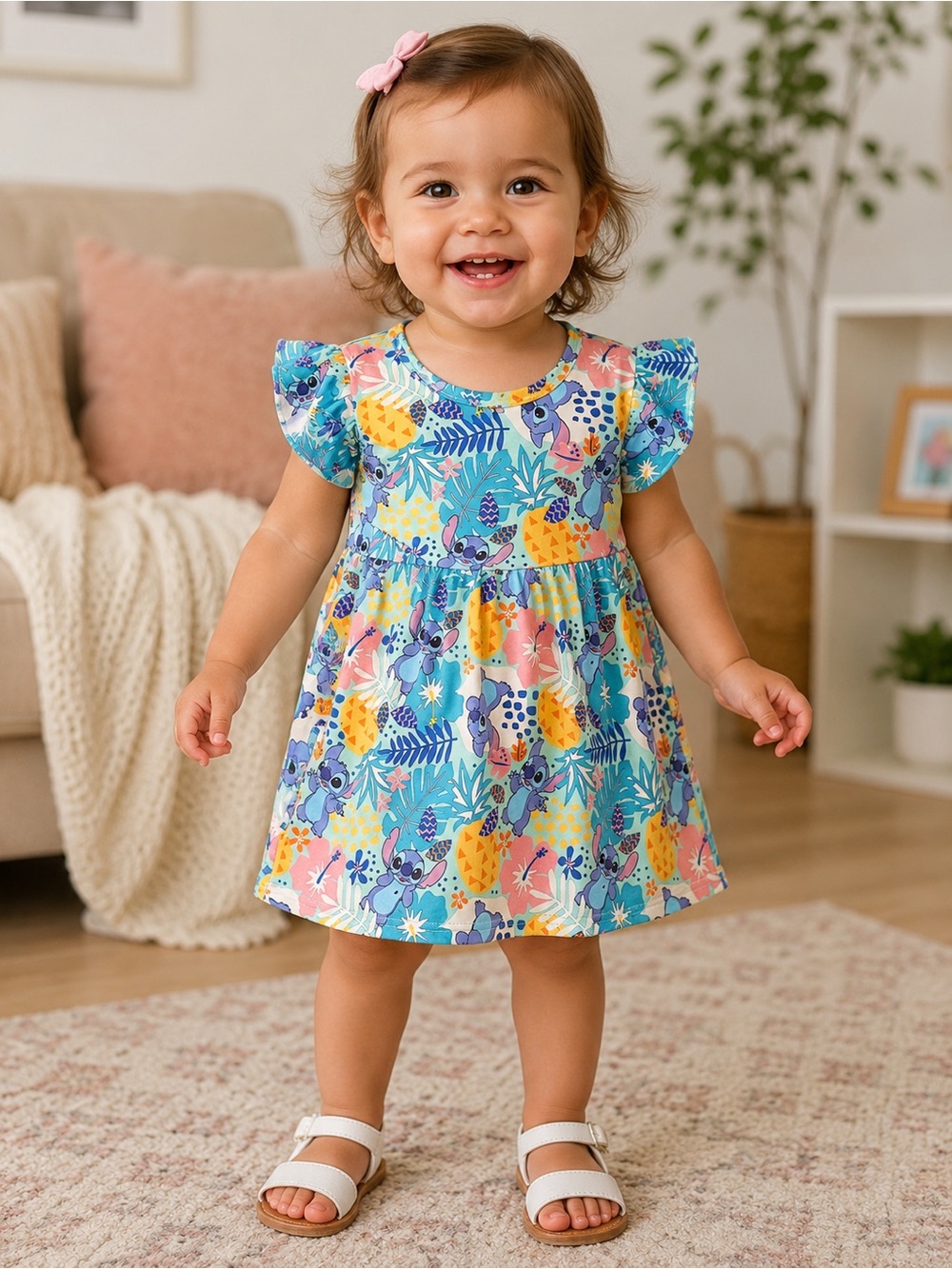 Disney Stitch Tropical Dress – Toddler Girls 12-18M